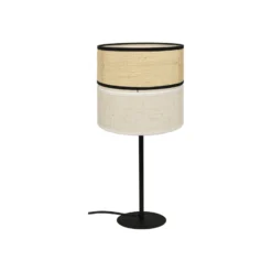 Tischlampe Andaman, Textil, beige, Höhe 44 cm