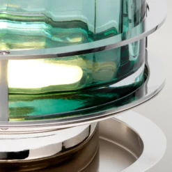 Tischlampe Arno, grün, nickel poliert