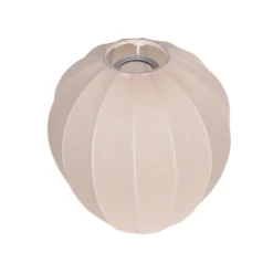 Tischlampe Bloeba, weiß/schwarz, Ø 25 cm, Leinen/Metall