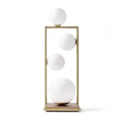 Tischlampe Buble gold Opalglas 4-flammig Dimmer