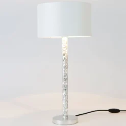 Tischlampe Cancelliere Rotonda weiß/silber 57 cm