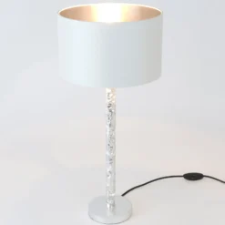 Tischlampe Cancelliere Rotonda weiß/silber 57 cm