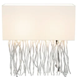 Tischlampe CAPRI, silber/écru, Höhe 51 cm, Metall, 2 x E14
