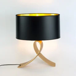 Tischlampe CICLO OVAL, schwarz/gold, 52 cm Metall/Kunststoff