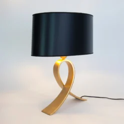 Tischlampe CICLO OVAL, schwarz/gold, 52 cm Metall/Kunststoff