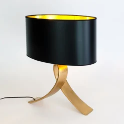 Tischlampe CICLO OVAL, schwarz/gold, 52 cm Metall/Kunststoff