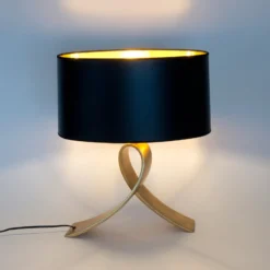 Tischlampe CICLO OVAL, schwarz/gold, 52 cm Metall/Kunststoff