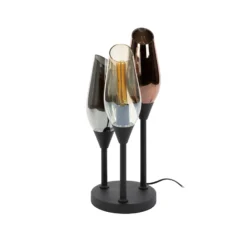 Tischlampe Cocoon, schwarz, 3-flammig, Höhe 59 cm, Glas, E27
