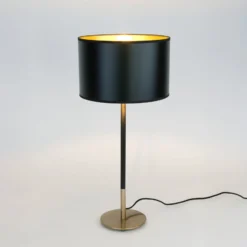 Tischlampe ENZIO, schwarz/gold, Höhe 59 cm Metall/Kunststoff
