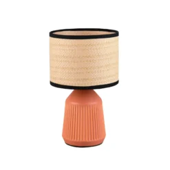 Tischlampe Formentera, terracotta/beige, 27cm Keramik/Papier
