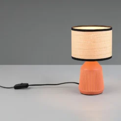 Tischlampe Formentera, terracotta/beige, 27cm Keramik/Papier