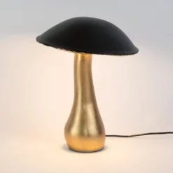 Tischlampe FORTUNELLO, schwarz/gold, Höhe 40 cm, Metall 5xG4