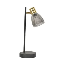 Tischlampe Giada, schwarz/rauchgrau Höhe 35 cm, Metall/Glas