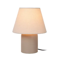 Tischlampe Macia, beige/naturfarben Höhe 27 cm Keramik/Stoff