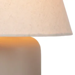 Tischlampe Macia, beige/naturfarben Höhe 27 cm Keramik/Stoff