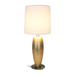 Tischlampe OMEGA SOTTILE, gold/weiß, Höhe 68 cm, Keramik E27