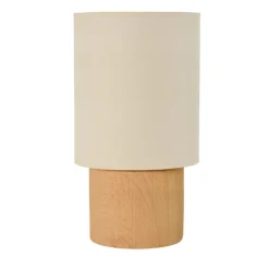 Tischlampe Rhodes, holz hell/beige, 51 cm, Leinen/Keramik