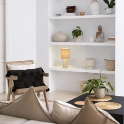 Tischlampe Sally, elfenbeinfarben/beige Höhe 33 cm Metall