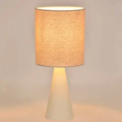 Tischlampe Sally, elfenbeinfarben/beige Höhe 33 cm Metall