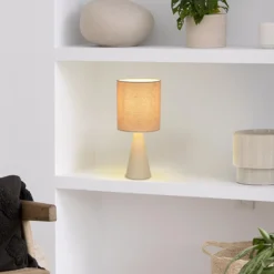 Tischlampe Sally, elfenbeinfarben/beige Höhe 33 cm Metall