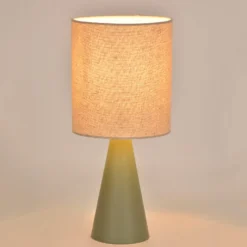 Tischlampe Sally, lichen/beige Höhe 33 cm Metall/Stoff