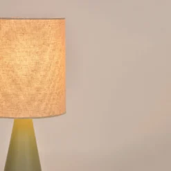 Tischlampe Sally, lichen/beige Höhe 33 cm Metall/Stoff