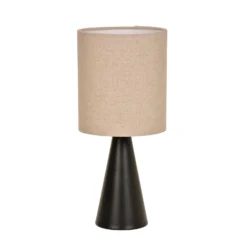 Tischlampe Sally, schwarz matt/beige Höhe 33 cm Metall/Stoff
