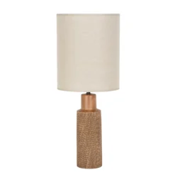 Tischlampe Santal, beige/braun Höhe 63 cm, Leinen/Keramik
