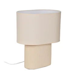 Tischlampe Santorini elfenbein/beige 38 cm Leinen/Keramik