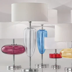 Tischlampe Show Elisse 62 cm Glaselement pink
