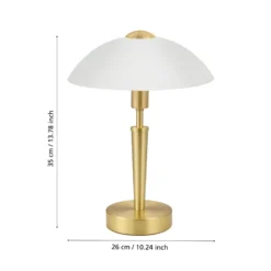 Tischlampe SOLO 1, messingfarben, Höhe 35 cm Metall/Glas dim