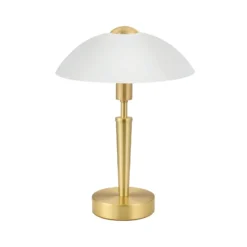Tischlampe SOLO 1, messingfarben, Höhe 35 cm Metall/Glas dim