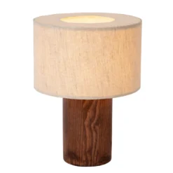 Tischlampe Tachina, Höhe 20 cm, braun/natur, Holz/Stoff