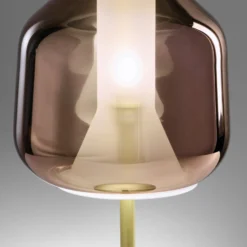 Tischlampe X-Ray, kupferfarben/goldfarben, Höhe 32,5 cm Glas