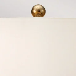 Tischleuchte Amarilli, bronze, Textilschirm weiß