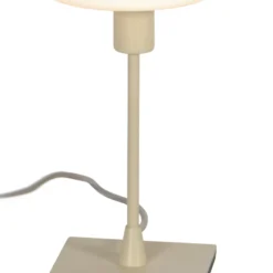 Tischleuchte Ancilla, creme, Höhe 33 cm, Metall, Glas, E14