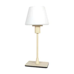 Tischleuchte Ancilla, creme, Höhe 33 cm, Metall, Glas, E14