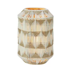 Tischleuchte Ano, Höhe 35 cm, Textil, beige/braun
