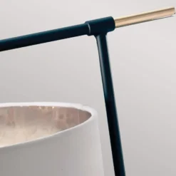 Tischleuchte Balance, schwarz/nickel, Schirm weiß