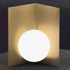 Tischleuchte Balance stehend gold satiniert