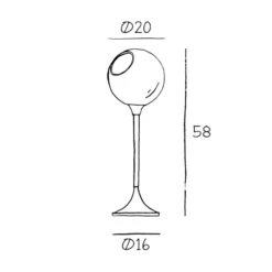 Tischleuchte Ballroom, rauchgrau, Glas, mundgeblasen, dim.