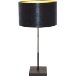 Tischleuchte Bambus, braun-schwarz gold