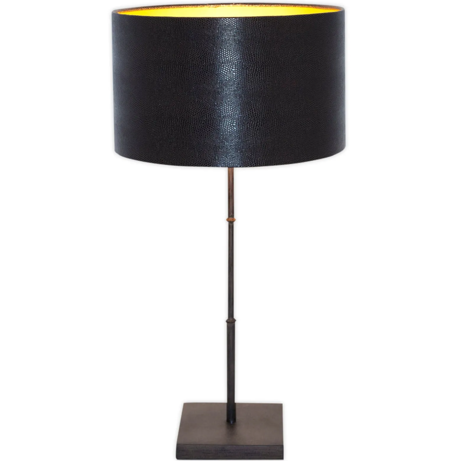 Tischleuchte Bambus, braun-schwarz gold