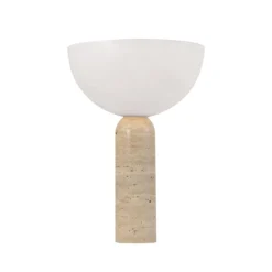 Tischleuchte 25427, beige/opal, Höhe 42 cm, Stein/Acryl, E27