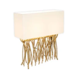 Tischleuchte CAPRI, gold/écru, Höhe 51 cm, Metall, 2 x E14