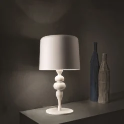 Tischleuchte Eva TL1 M, Höhe 53 cm weiß matt