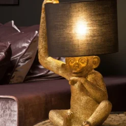 Tischleuchte Extravaganza Chimp, gold/schwarz