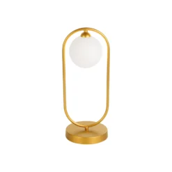 Tischleuchte Fancy mit Glasschirm, gold