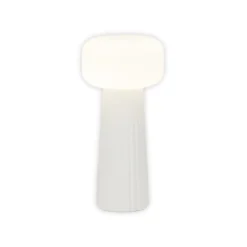 Tischleuchte Faro, Glas, Kunststoff, E27-Fassung, weiß