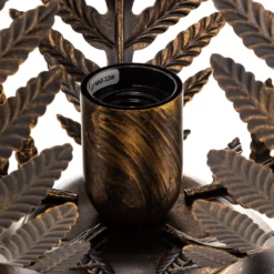 Tischleuchte Felce als Farn in Bronze, Höhe 24 cm
